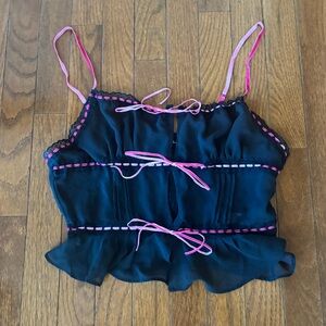 Kimchi Blue Urban Outfitters y2k lace trim vintage tank top